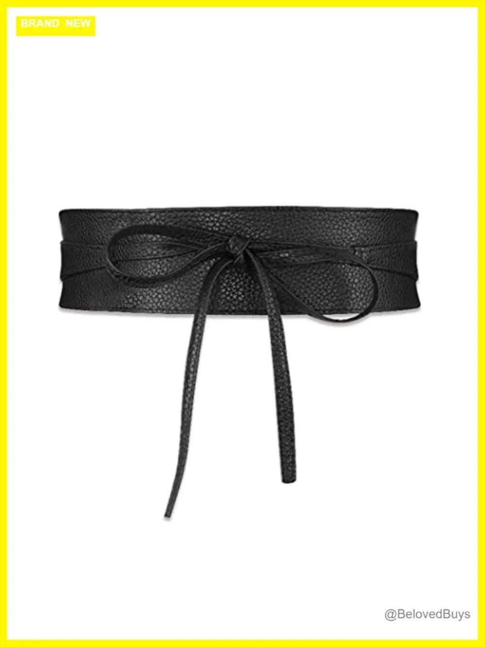 PU Leather Corset Waist Belt Retro Waspie Cinch Wide Tie Wrap Obi Style